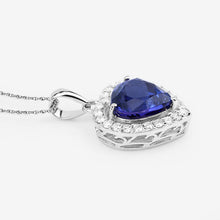 Load image into Gallery viewer, 3.74 Carat Genuine Tanzanite and White Diamond 14K White Gold Pendant