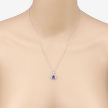 Load image into Gallery viewer, 1.71 Carat Genuine Tanzanite and White Diamond 14K White Gold Pendant
