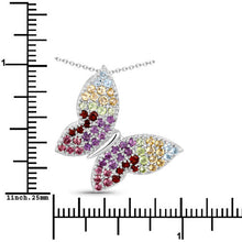 Load image into Gallery viewer, 1.62 Carat Genuine Multi Stones .925 Sterling Silver Pendant