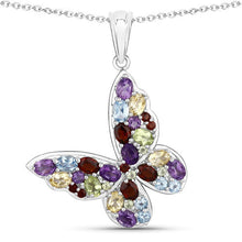 Load image into Gallery viewer, 3.80 Carat Genuine Multi Stones .925 Sterling Silver Pendant