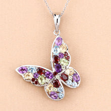 Load image into Gallery viewer, 3.80 Carat Genuine Multi Stones .925 Sterling Silver Pendant