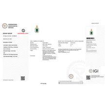Load image into Gallery viewer, IGI Certified 2.37 Carat Genuine Zambian Emerald and White Diamond 14K Yellow & White Gold Pendant
