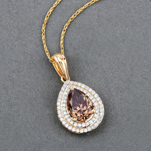 Load image into Gallery viewer, IGI Certified 2.01 Carat Genuine Brown Diamond Center and 0.29cttw White Diamond 18K Yellow Gold Pendant (2.30cttw)