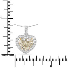 Load image into Gallery viewer, IGI Certified 4.51 Carat Genuine Light Yellow Diamond Center and 0.45cttw White Diamond 18K White Gold Pendant (4.96cttw)