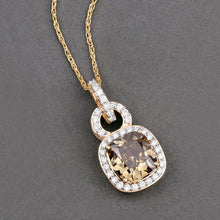 Load image into Gallery viewer, IGI Certified 2.50 Carat Genuine Brown Diamond Center and 0.31cttw White Diamond 18K Yellow Gold Pendant (2.81cttw)