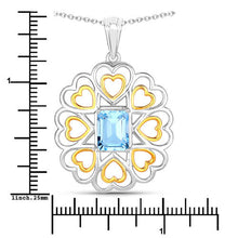 Load image into Gallery viewer, 2.60 Carat Genuine Blue Topaz .925 Sterling Silver Pendant