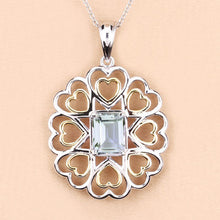 Load image into Gallery viewer, 2.10 Carat Genuine Green Amethyst .925 Sterling Silver Pendant