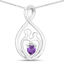Load image into Gallery viewer, 0.15 Carat Genuine Amethyst .925 Sterling Silver Pendant
