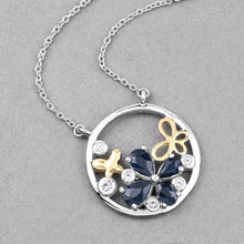 Load image into Gallery viewer, 1.41 Carat Genuine Blue Sapphire and White Topaz .925 Sterling Silver Pendant