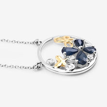 Load image into Gallery viewer, 1.41 Carat Genuine Blue Sapphire and White Topaz .925 Sterling Silver Pendant