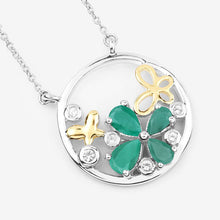 Load image into Gallery viewer, 1.35 Carat Genuine Emerald and White Topaz .925 Sterling Silver Pendant
