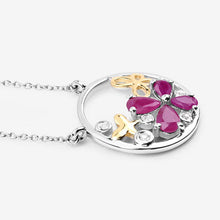 Load image into Gallery viewer, 1.47 Carat Genuine Ruby and White Topaz .925 Sterling Silver Pendant