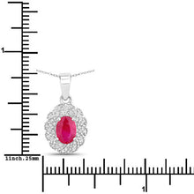 Load image into Gallery viewer, 0.95 Carat Genuine Ruby and White Diamond 10K White Gold Pendant