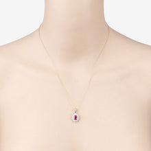 Load image into Gallery viewer, 0.95 Carat Genuine Ruby and White Diamond 10K Yellow Gold Pendant