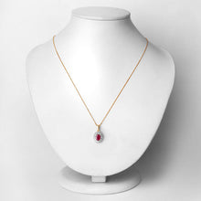 Load image into Gallery viewer, 0.95 Carat Genuine Ruby and White Diamond 10K Yellow Gold Pendant
