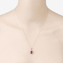 Load image into Gallery viewer, 2.51 Carat Genuine Ruby and White Diamond 10K Yellow Gold Pendant