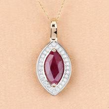 Load image into Gallery viewer, 1.52 Carat Genuine Ruby and White Diamond 10K Yellow Gold Pendant