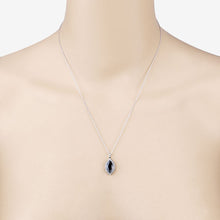 Load image into Gallery viewer, 2.29 Carat Genuine Blue Sapphire and White Diamond 10K White Gold Pendant