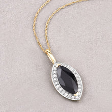 Load image into Gallery viewer, 2.29 Carat Genuine Blue Sapphire and White Diamond 10K Yellow Gold Pendant