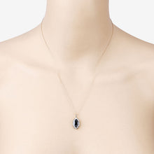 Load image into Gallery viewer, 2.29 Carat Genuine Blue Sapphire and White Diamond 10K Yellow Gold Pendant
