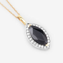 Load image into Gallery viewer, 2.29 Carat Genuine Blue Sapphire and White Diamond 10K Yellow Gold Pendant