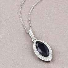 Load image into Gallery viewer, 2.27 Carat Genuine Blue Sapphire and White Diamond 10K White Gold Pendant