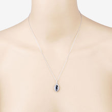 Load image into Gallery viewer, 2.27 Carat Genuine Blue Sapphire and White Diamond 10K White Gold Pendant