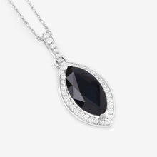 Load image into Gallery viewer, 2.27 Carat Genuine Blue Sapphire and White Diamond 10K White Gold Pendant