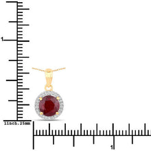 Load image into Gallery viewer, 1.49 Carat Genuine Ruby and White Diamond 14K Yellow Gold Pendant