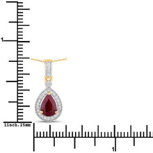 Load image into Gallery viewer, 1.01 Carat Genuine Ruby and White Diamond 14K Yellow Gold Pendant