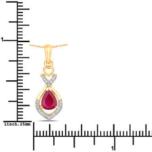 Load image into Gallery viewer, 0.86 Carat Genuine Ruby and White Diamond 14K Yellow Gold Pendant