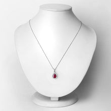 Load image into Gallery viewer, 1.61 Carat Genuine Ruby and White Diamond 14K White Gold Pendant