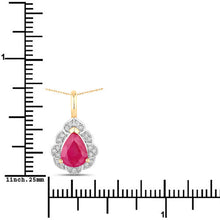 Load image into Gallery viewer, 1.29 Carat Genuine Ruby and White Diamond 14K Yellow Gold Pendant