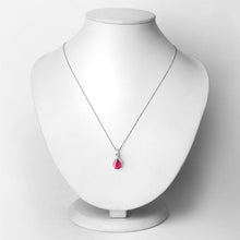 Load image into Gallery viewer, 1.98 Carat Genuine Ruby and White Diamond 14K White Gold Pendant