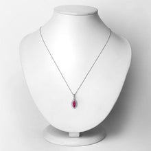 Load image into Gallery viewer, 1.60 Carat Genuine Ruby and White Diamond 14K White Gold Pendant