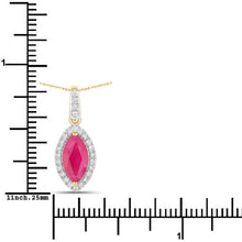 Load image into Gallery viewer, 1.60 Carat Genuine Ruby and White Diamond 14K Yellow Gold Pendant