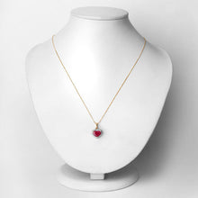 Load image into Gallery viewer, 2.08 Carat Genuine Ruby and White Diamond 14K Yellow Gold Pendant
