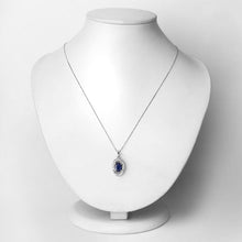 Load image into Gallery viewer, 1.71 Carat Genuine Blue Sapphire and White Diamond 14K White Gold Pendant