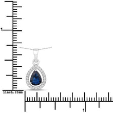 Load image into Gallery viewer, 0.91 Carat Genuine Blue Sapphire and White Diamond 14K White Gold Pendant