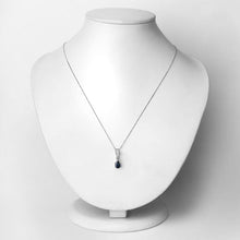 Load image into Gallery viewer, 0.85 Carat Genuine Blue Sapphire and White Diamond 14K White Gold Pendant