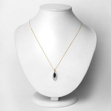 Load image into Gallery viewer, 1.42 Carat Genuine Blue Sapphire and White Diamond 14K Yellow Gold Pendant