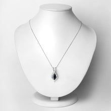 Load image into Gallery viewer, 2.27 Carat Genuine Blue Sapphire and White Diamond 14K White Gold Pendant
