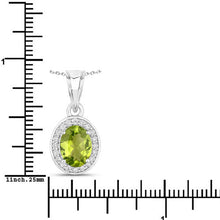 Load image into Gallery viewer, 1.90 Carat Genuine Peridot and Lab Grown Diamond .925 Sterling Silver Pendant