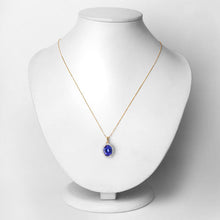 Load image into Gallery viewer, 4.68 Carat Genuine Tanzanite and White Diamond 14K Yellow Gold Pendant