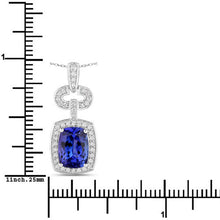 Load image into Gallery viewer, 2.62 Carat Genuine Tanzanite and White Diamond 14K White Gold Pendant