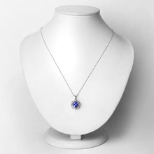 Load image into Gallery viewer, 3.14 Carat Genuine Tanzanite and White Diamond 14K White Gold Pendant