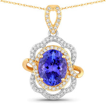 Load image into Gallery viewer, 4.61 Carat Genuine Tanzanite and White Diamond 14K White Gold(Two-Tone) Pendant