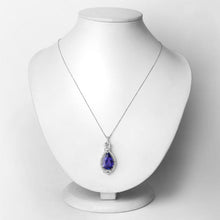 Load image into Gallery viewer, 7.11 Carat Genuine Tanzanite and White Diamond 14K White Gold Pendant