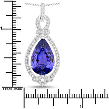 Load image into Gallery viewer, 7.11 Carat Genuine Tanzanite and White Diamond 14K White Gold Pendant