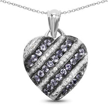 Load image into Gallery viewer, 1.30 Carat Genuine Tanzanite and White Topaz .925 Sterling Silver Pendant